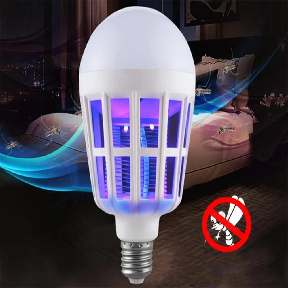 2-in-1 LED Mosquito Killer Bulb | 15W Insect Zapper Light | Silent, Odorless, Energy Saving