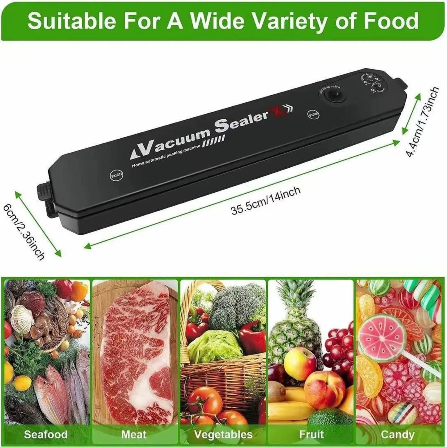 Portable Automatic Vacuum Sealer Machine | Food Saver for Kitchen Storage & Meal Prep