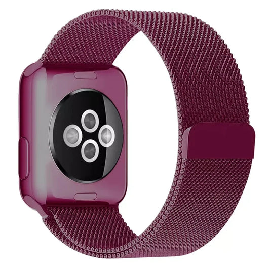 Plum | Apple Watch Milanese Magnetic Loop Strap | Stainless Steel Band | 42mm / 44mm / 45mm