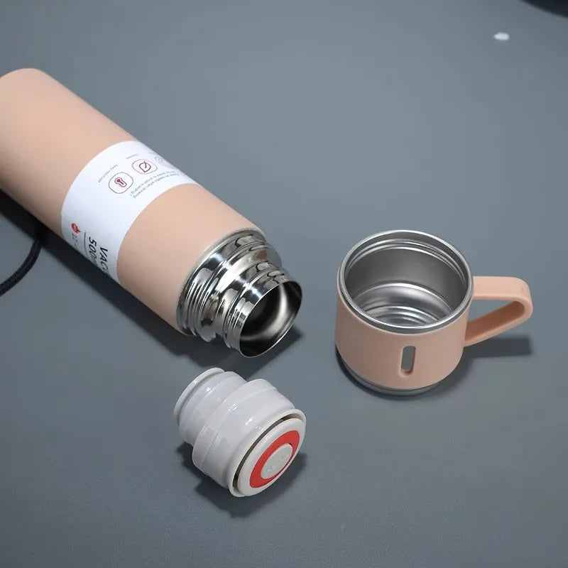 Premium 304 Stainless Steel Vacuum Insulated Bottle (500ml) | Thermal Coffee Mug & Portable Travel Flask