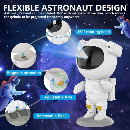 Astronaut Star Projector Night Light | Bring the Galaxy to Your Room | LED Nebula & Starry Sky Projection