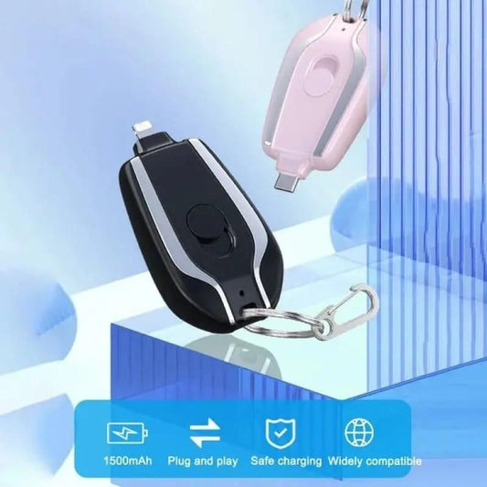 Mini Keychain Power Bank | Ultra-Compact 1500mAh | Emergency Charger for Phones & Gadgets