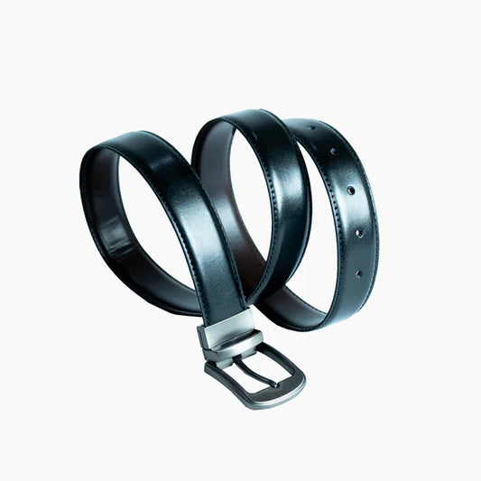 Black & Brown Imported Reversible Belt | Double-Sided Matt Finish Strap with Elegant Metal Buckle