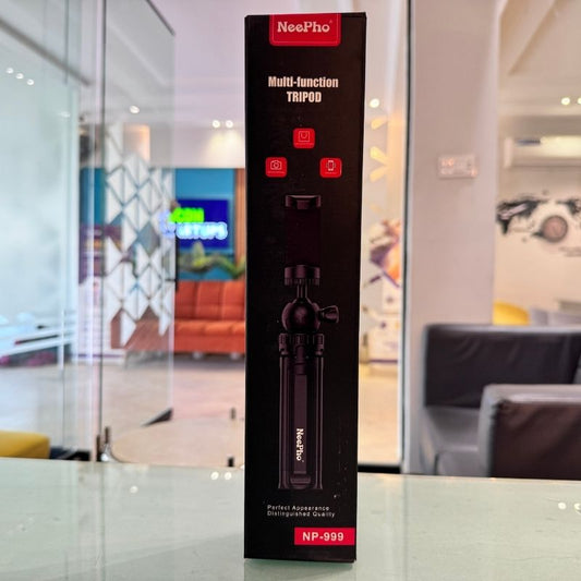 Nepho NP-999 2-in-1 Tripod & Extendable Selfie Stick | Adjustable Height, Universal Smartphone & Camera Mount | Portable Photography Stand