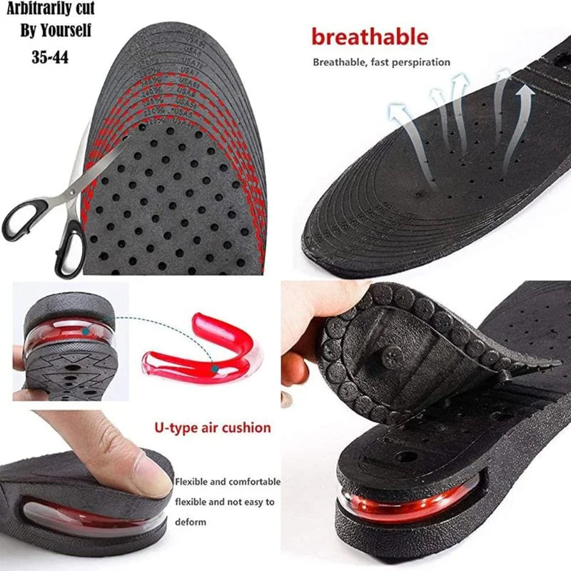 3 Layer Height Increase Insoles – Adjustable 3 cm to 7 cm | Soft, Comfortable & Shock-Absorbing | Elevator Shoe Inserts for Men & Women