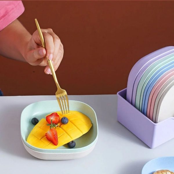 Food Grade Plastic Household Dining Plates | 10 pcs Elliptical Spit Bone Plate Set | Multi-Function & Durable