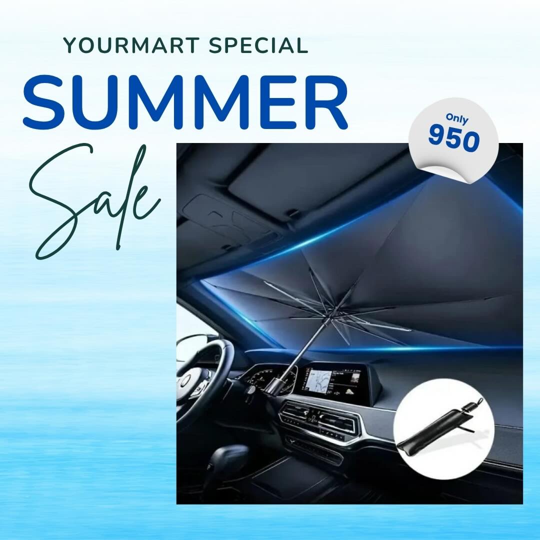 Foldable Car Windshield Umbrella Sunshade | UV Protection & Heat Blocker for All Vehicles