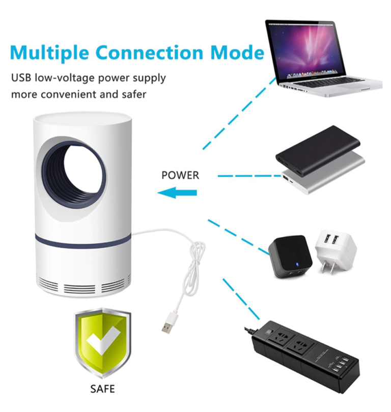 Portable USB Mosquito Killer Lamp | Safe, Silent & Chemical-Free Insect Trap for Home & Travel