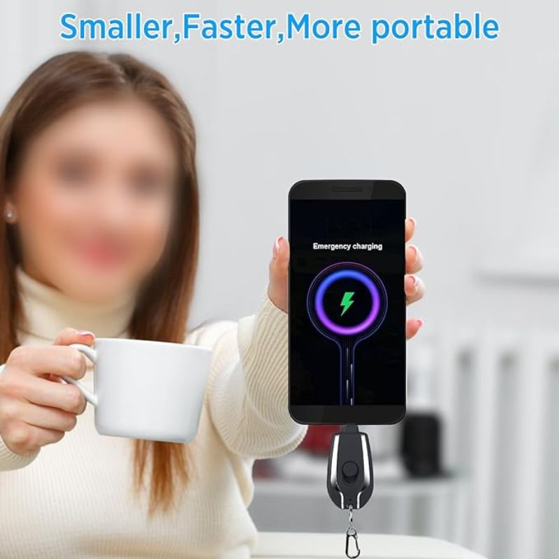 Mini Keychain Power Bank | Ultra-Compact 1500mAh | Emergency Charger for Phones & Gadgets