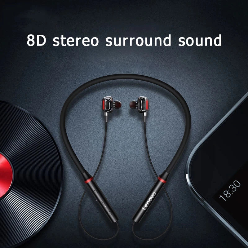 Lenovo HE05 Pro Wireless Earphones - Neckband Style, TWS, Noise Cancelling Mic