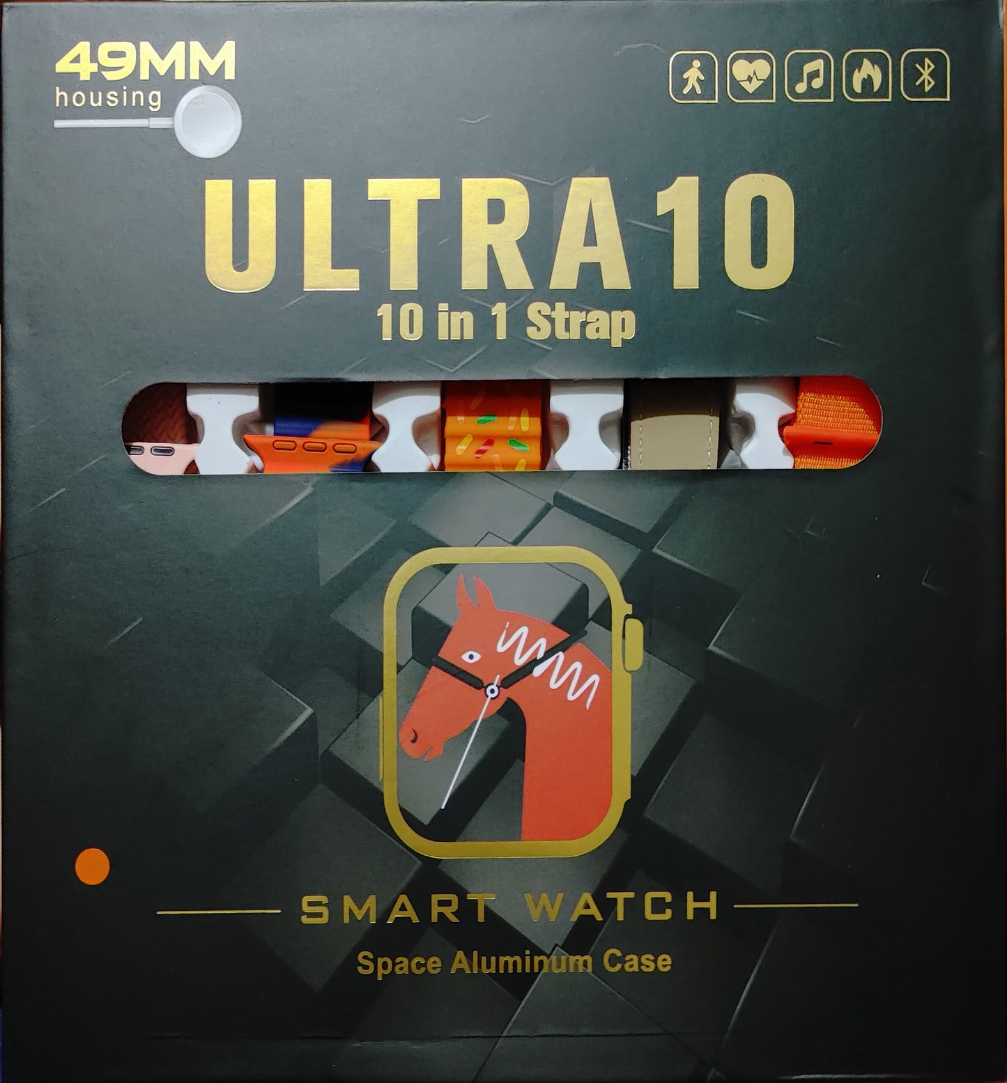 Ultra 10 Smartwatch | 10-in-1 Series 8 | 2.01″ HD Big Screen | IP68 Waterproof | 10 Straps Included