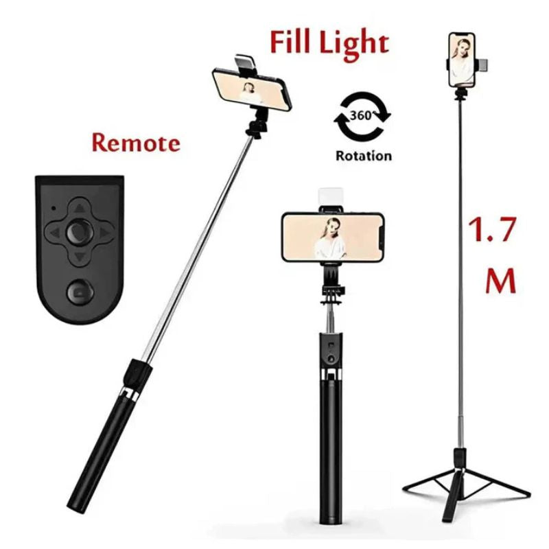 NeePho P170S Selfie Stick Tripod | Extendable , Bluetooth Remote, Universal Smartphone Mount | Durable Metal Build & Lightweight Design