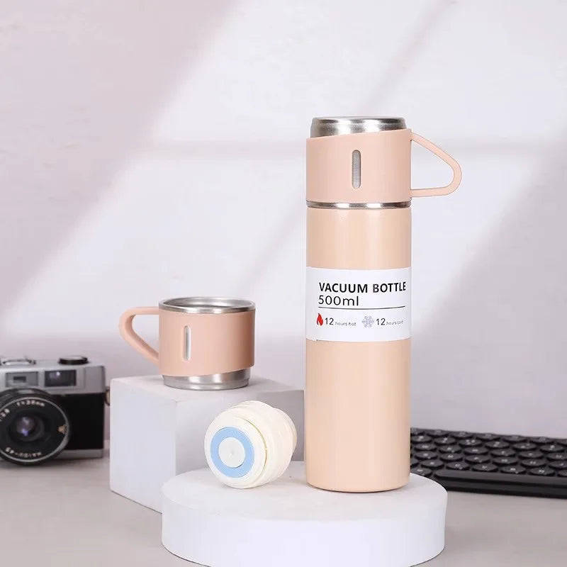 Premium 304 Stainless Steel Vacuum Insulated Bottle (500ml) | Thermal Coffee Mug & Portable Travel Flask