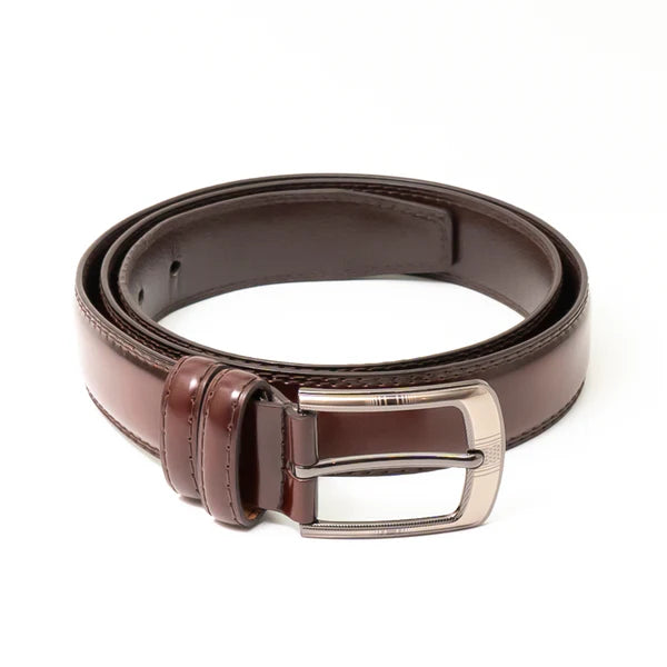 Medium Brown Imported Belt | Premium Matt Finish Strap with Elegant Metal Buckle for Formal & Casual Wear