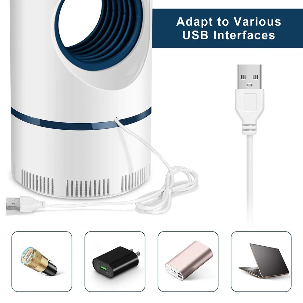 Portable LED Insect Trap with USB Power | Small Electric Bug Zapper for Home & Camping