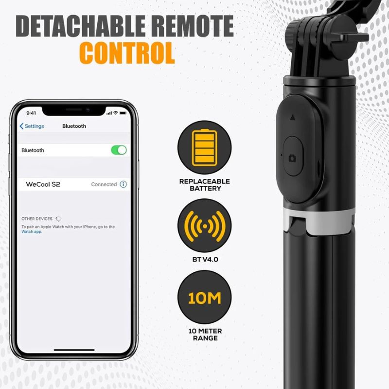 NeePho P170S Selfie Stick Tripod | Extendable , Bluetooth Remote, Universal Smartphone Mount | Durable Metal Build & Lightweight Design