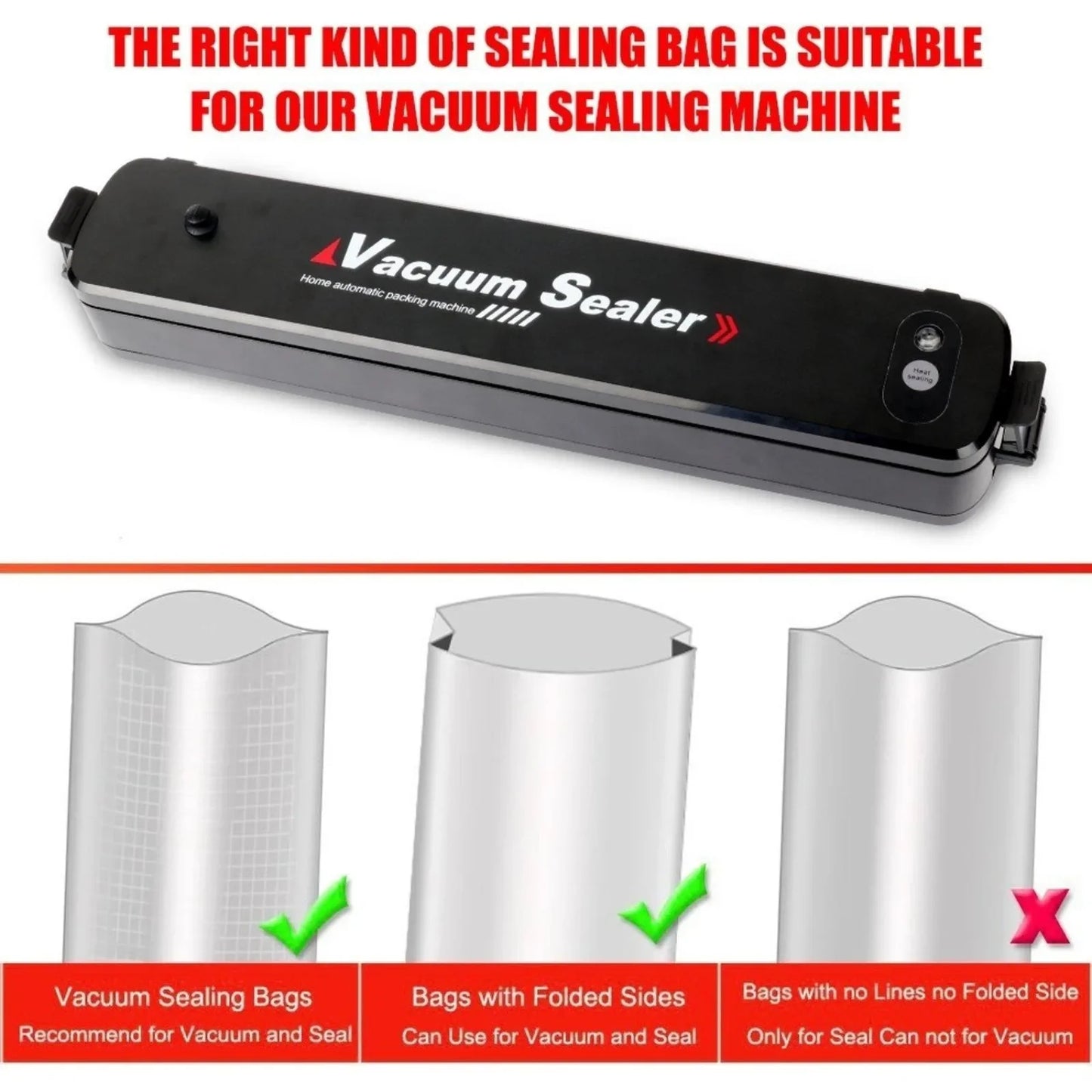 Portable Automatic Vacuum Sealer Machine | Food Saver for Kitchen Storage & Meal Prep