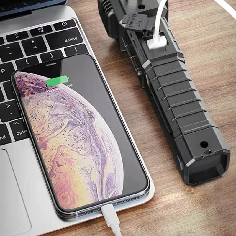 3-in-1 Emergency LED Flashlight: Super Bright Torch, Safety Hammer, & Magnetic Lantern