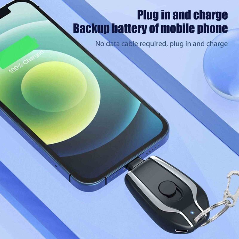 Mini Keychain Power Bank | Ultra-Compact 1500mAh | Emergency Charger for Phones & Gadgets