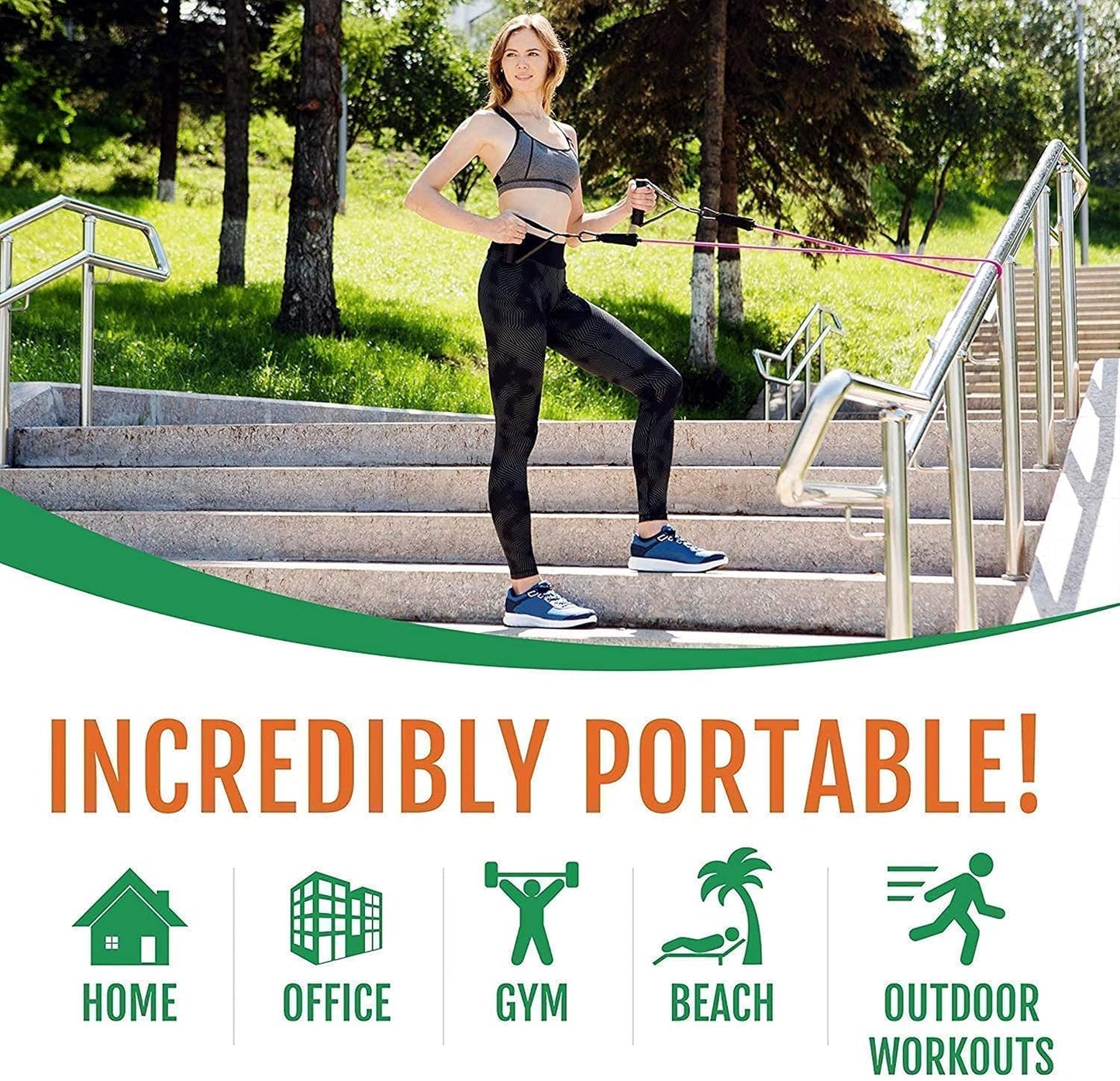 Gym Belt with Box | 5-in-1 Power Exercise Resistance Band Set | Adjustable Fitness Equipment for All