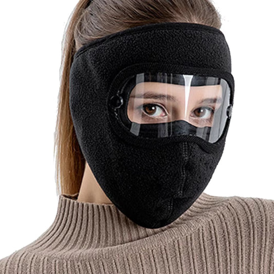 Windproof Winter Full Face Mask | Anti-Dust & Anti-Fog Goggles | Thermal Polar Fleece Protection for Outdoor Sports