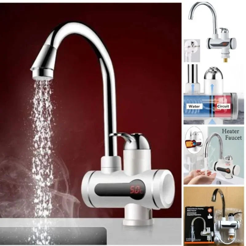 Electric Instant Heating  Faucet  | Digital Temperature Display | Kitchen & Bathroom Hot Water Tap