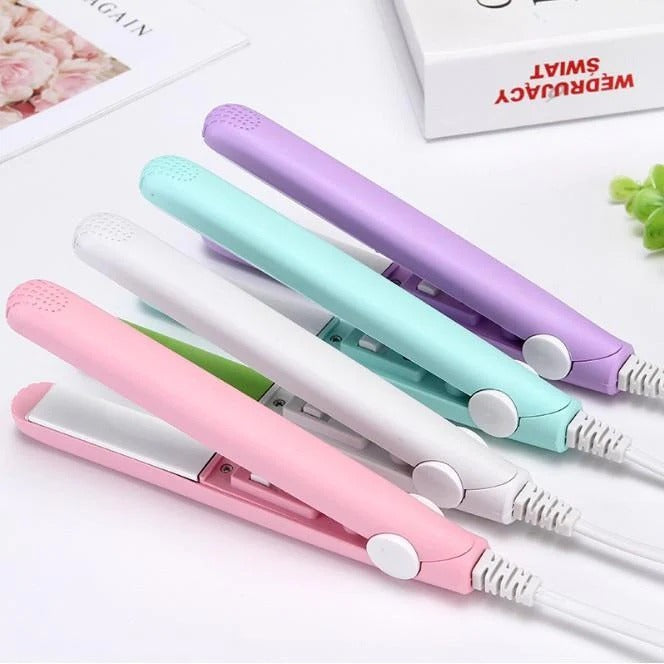 Mini Portable Ceramic Hair Straightener & Curler | Frizz-Free Smooth Hair | Random Color