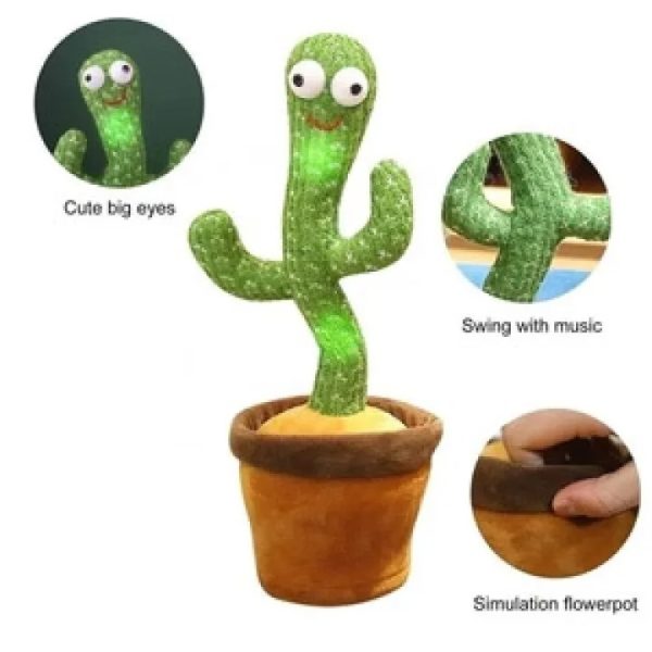 Rechargeable Dancing Cactus Toy with Hat | Interactive Singing, Talking & Dancing Plush for Kids