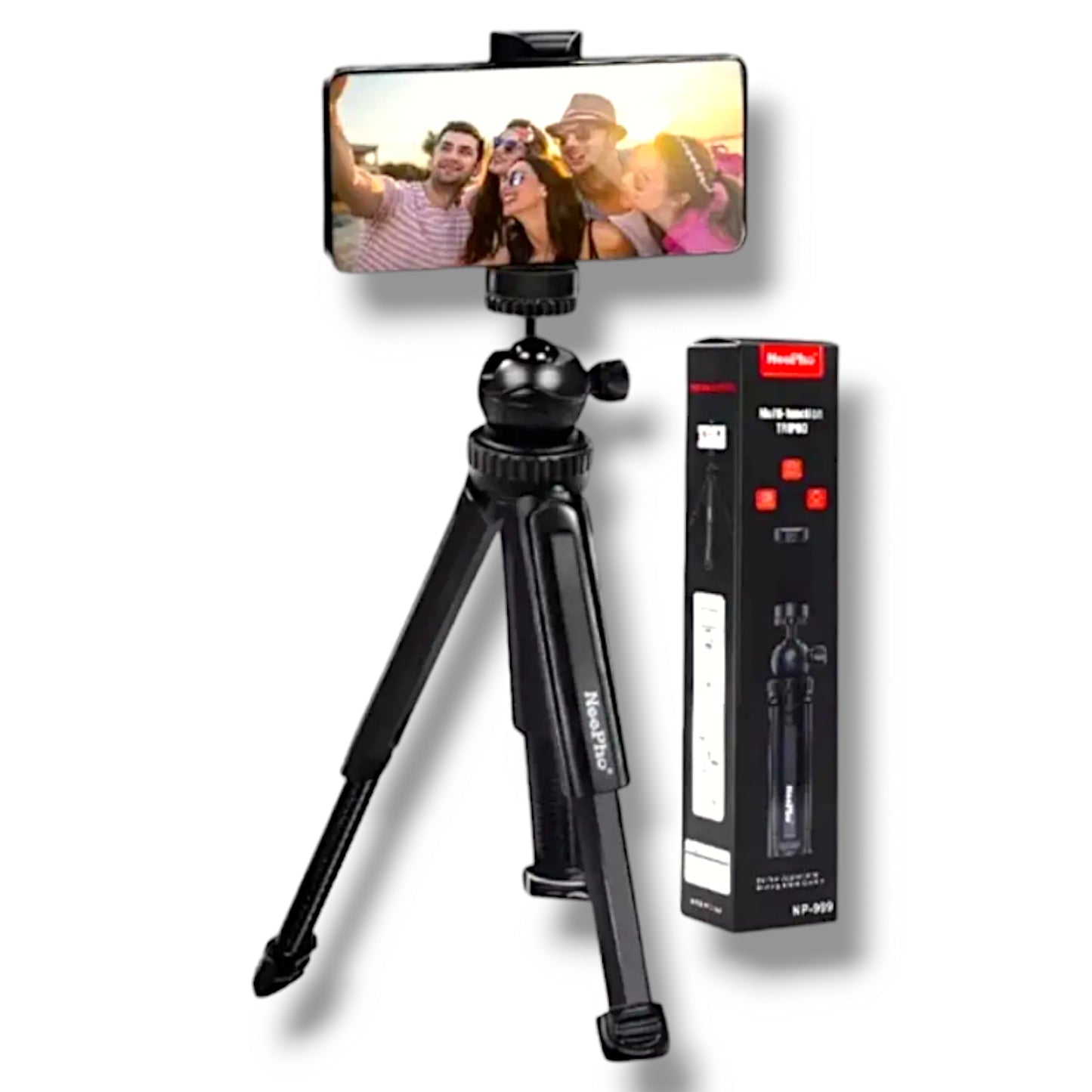 Nepho NP-999 2-in-1 Tripod & Extendable Selfie Stick | Adjustable Height, Universal Smartphone & Camera Mount |  Portable Photography Stand
