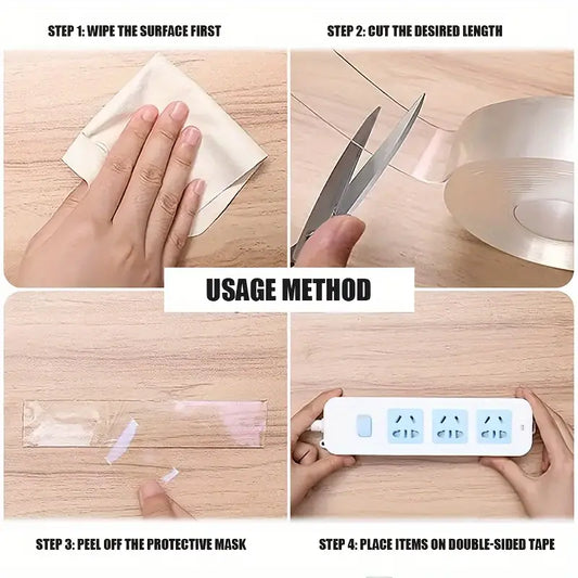 Nano Tape – 3M Double-Sided Transparent Gel Grip Tape | Reusable, Washable & Traceless