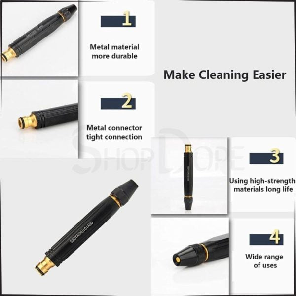 Metal High-Pressure Adjustable Nozzle Water Spray Gun | Heavy-Duty Brass Hose Sprayer for Cleaning & Watering