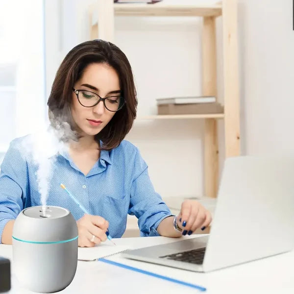 Humidifier With Warm LED Outline | USB Portable Air Humidifier | For Home, Office & Car | 220ml Mist Air Freshener