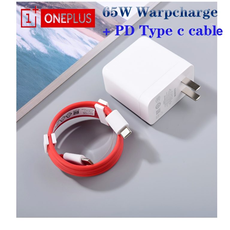 OnePlus 65W Warp Charge Power Adapter with Type-C to Type-C Fast Charging Cable | High-Speed USB-C Charger