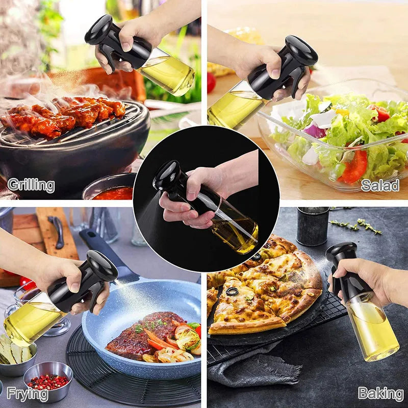 Plastic Glass Kitchen Cooking Spray Bottle | 200ML | BBQ Olive Oil & Vinegar Oil Sprayer